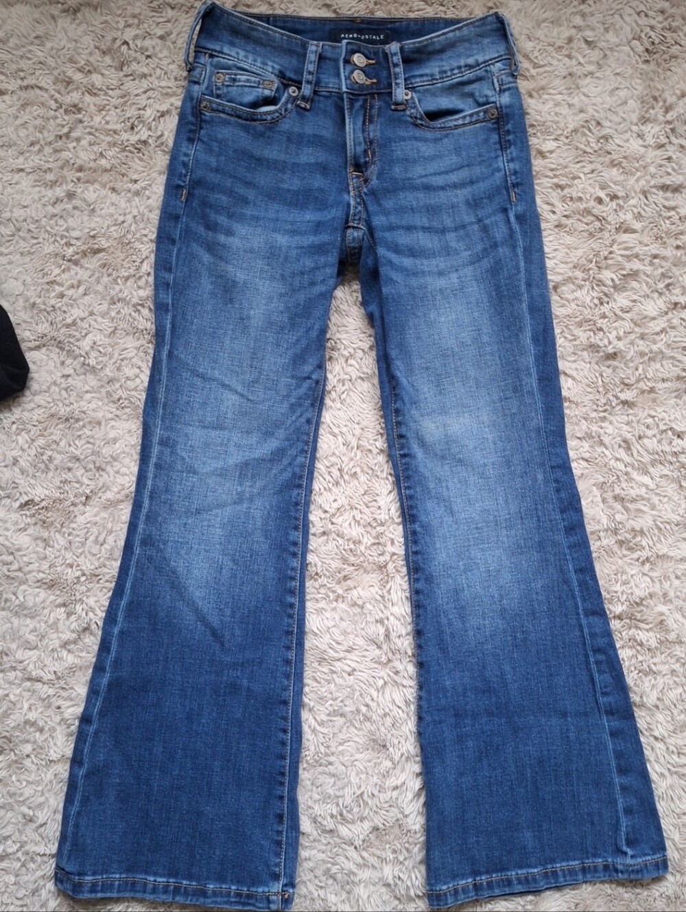 Aeropostale Low Rise Flare Button Flap Pocket Jeans